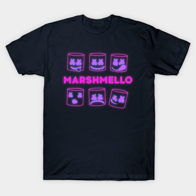 Marshmello Neon Smile Synthwave Dream Marshmello T Shirt TeePublic